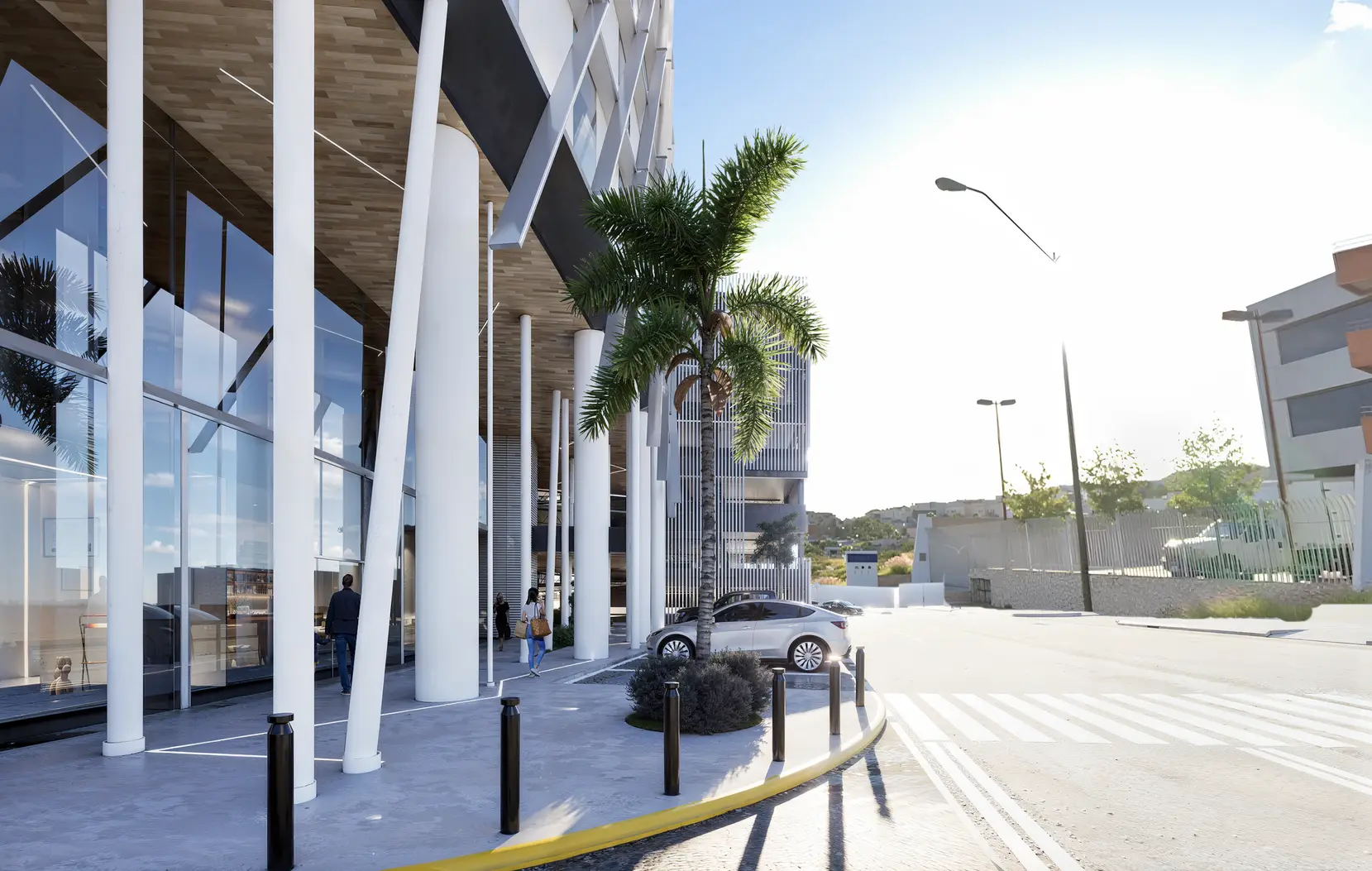 Acceso peatonal de la Torre B